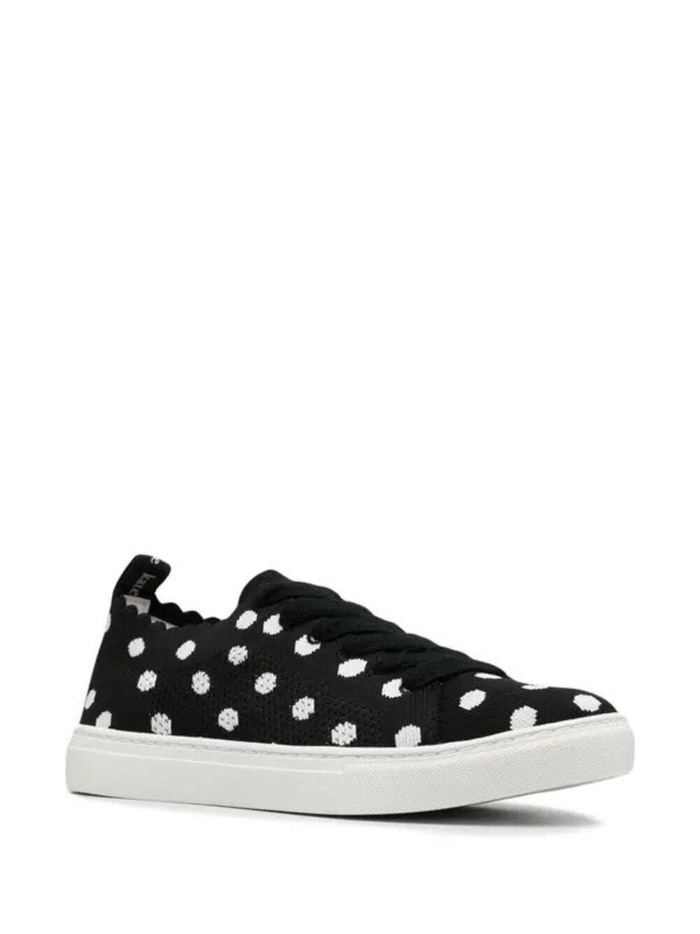 Kate Spade Sneaker Abbie Lace Up Black White Polka Dot Low Top Chic Size 6.5